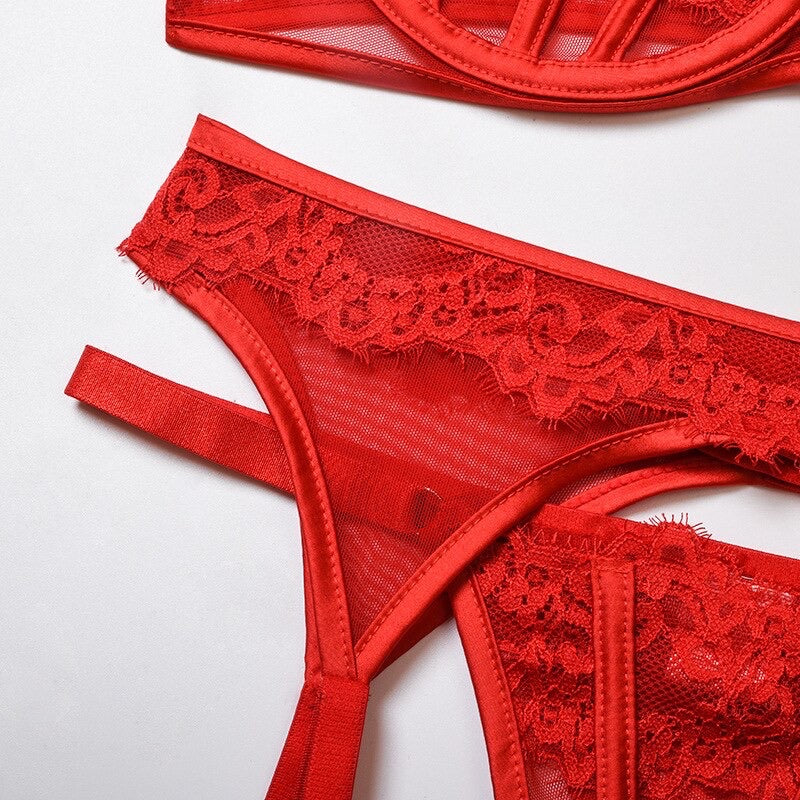 The Red Rose Set – Poppy Plum Underwear Ltd